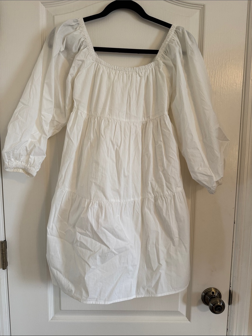 Billabong White Puff Sleeve Tiered Dress XS